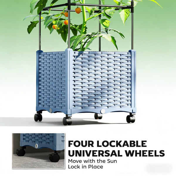 English Elm Tall Stackable Polypropylene Outdoor Planters Set of 2 Tapered Patio Flower Pots T3971P455057