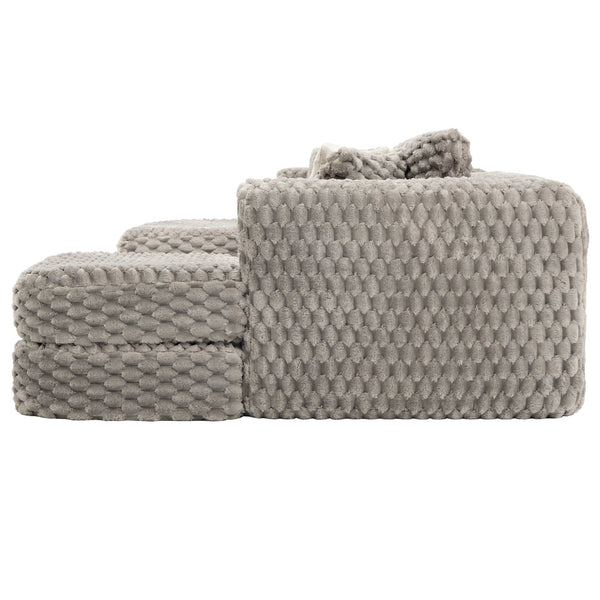 English Elm Swivel Barrel Accent Chair Chenille Tufted Round Club Seat for Living Room Lounge Grey N719S002360E