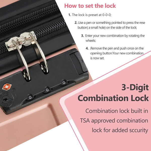English Elm Hardshell Abs Checked Suitcase with 360 Spinner Wheels Expandable Tsa Lock 28 Inch Rose Pink N730P296747W