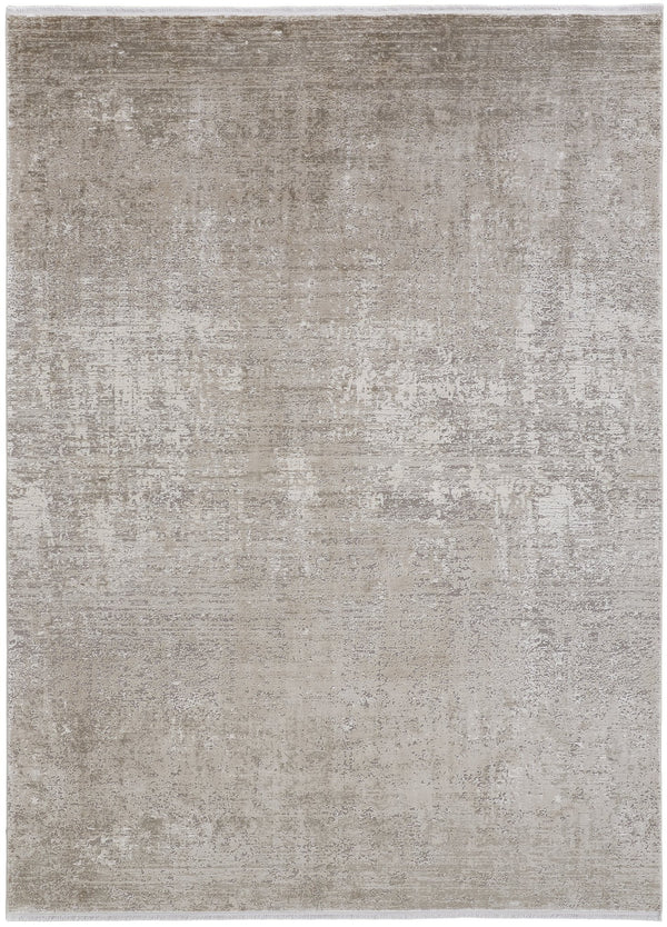 Feizy Rugs Cadiz Abstract Low Pile Rug - Modern Elegance With Distinctive Patterns Inspired By Spanish Architecture Tan,Ivory,Gray Viscose,Acrylic 86639fwfbgegryp22