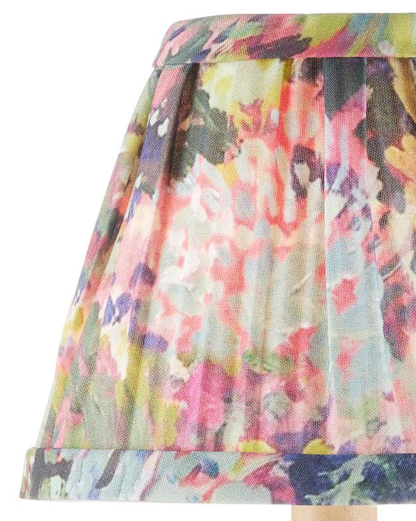 Currey & Company Wildflower Tapered Chandelier Shade - Lush Magenta & Yellow Floral Design For Elegant Decor Multi,Color Cotton 0900-0047-currey-company