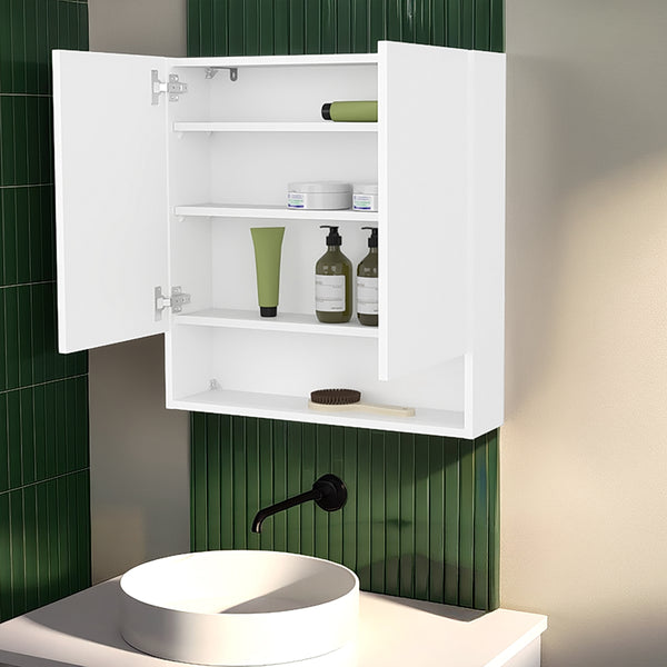 English Elm Gaviota Modern Wall Medicine Cabinet with Two Tilt-Out Doors, Three Shelves, Scratch-Resistant White B128P375287