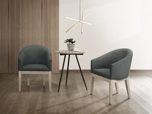 English Elm Orsola Barrel Tub Chair and Table Set Gray Upholstered Contemporary Sitting Group B2749S00003