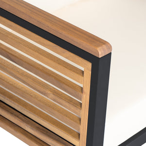 English Elm Christopher Knight Home® - Outdoor 4-Piece Acacia Wood & Metal Patio Sofa Set - Stylish, Weather-Resistant Comfort For Your Space N757S438856B