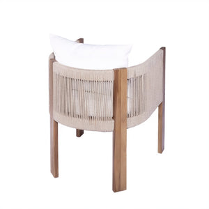 English Elm Christopher Knight Home® - Matera Teak+ Beige 7PC Outdoor Dining Set – Handwoven Rope Chairs, Ergonomic Cushions, Solid Acacia Veneer Table (Durable, Low-Maintenance) MATERA7PCDSET