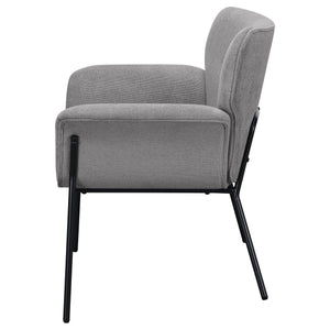 English Elm Davina Ash Grey Upholstered Chair with Flared Arms, Plush Seat & Metal Legs for Modern Minimalist Homes B062P344977