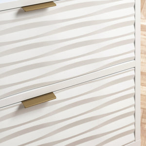 English Elm Side Table - Elegant White Finish With 2 Drawers For Storage, Perfect For Any Room Décor Style B356P367935-GIGA