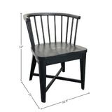 Parker House Americana Modern Dining Barrel Dining Chair - Set of 2 Black Poplar Solids / Birch Veneers DAME#2118-BLK