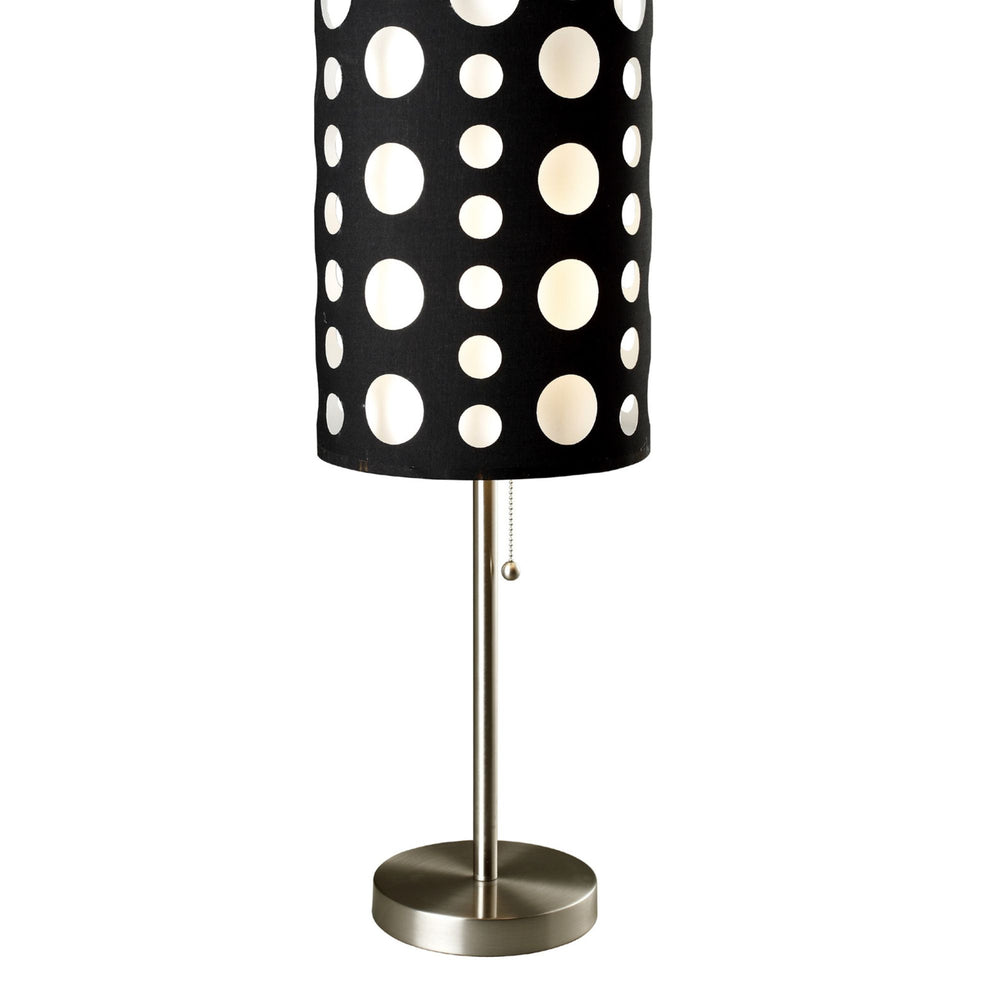 English Elm 33" Tall Metal Table Lamp - Retro Two-Layer Shade, Stylish Chrome Finish For Modern Interiors B072116057
