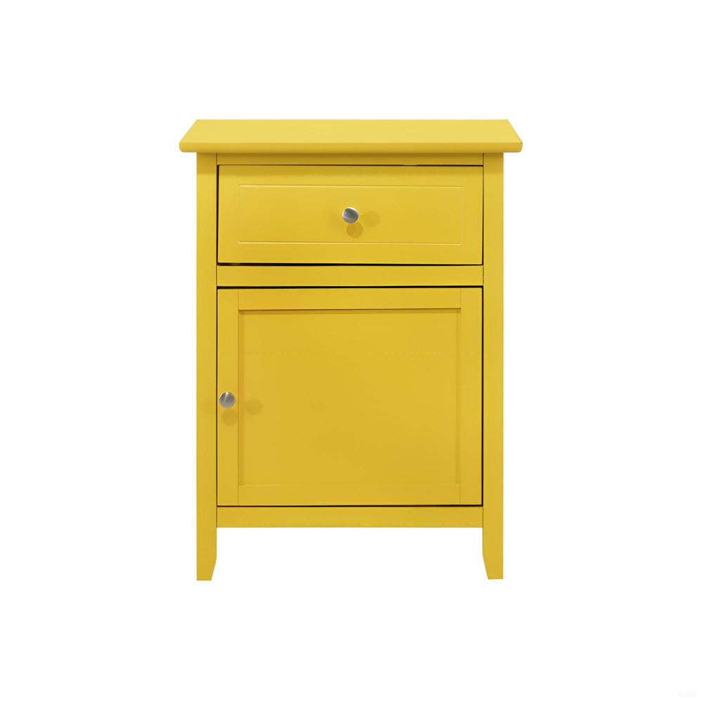 English Elm Vibrant Yellow Nightstand with Drawer 25"H x19"W x15"D — Bright Ready-to-Use Accent for Small Spaces B078108005