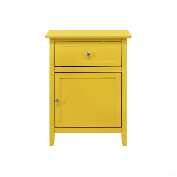 English Elm Vibrant Yellow Nightstand with Drawer 25"H x19"W x15"D — Bright Ready-to-Use Accent for Small Spaces B078108005
