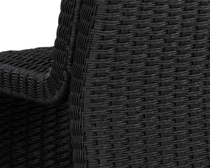 Sunpan Edessa Dining Chair - Modern Armless Design with Twisted Wicker and Aluminum Frame for Stylish Dining Black