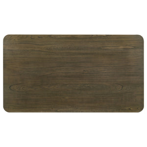 English Elm Sexton Two-tone Rectangular Dining Table Seats Six with Wood Grain Veneer Top B062P440324