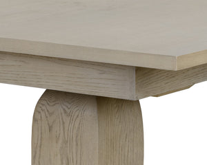 Sunpan Rhaenyra 86" To 120" Extension Dining Table - Elegant Sand Beige Oak Veneer for Stylish Dining Spaces