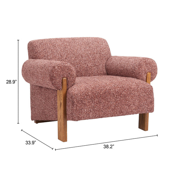 Zuo Modern Verity Accent Chair In Stunning Copper - Modern Elegance With Durable Polyester & Solid Wood Design Copper 100% Polyester,Solid Ash Wood 110845-zuo-modern