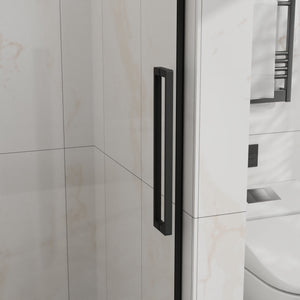 English Elm Goodyo 48" W X 72" H Sliding Shower Door - Modern Semi-Frameless Design With Easy-Clean Glass Finish D163118747