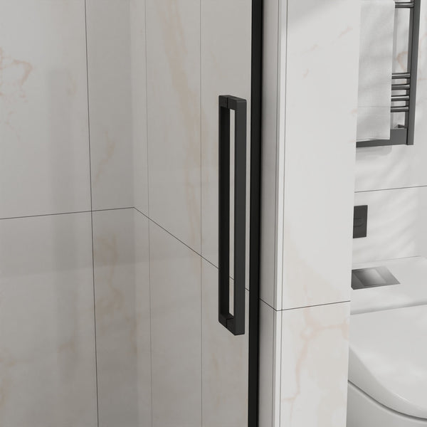 English Elm Goodyo 48" W X 72" H Sliding Shower Door - Modern Semi-Frameless Design With Easy-Clean Glass Finish D163118747