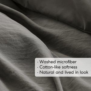 English Elm 3-piece Cal King Pintuck Pleated Microfiber Comforter Set Soft Washed Tailored Bedding Grey B035P463228