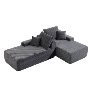 English Elm 75"cloud Double Chaise Sectional Plush Fabric Sofa Deep Seat Modern Living Room W3975S00058