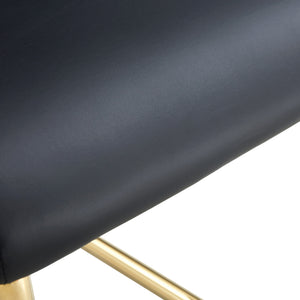 English Elm Table and Chair Set Oval Tempered Glass Top Six Seat Glam Dining with Arched Legs Black+Gold,Transparent W1151S04720