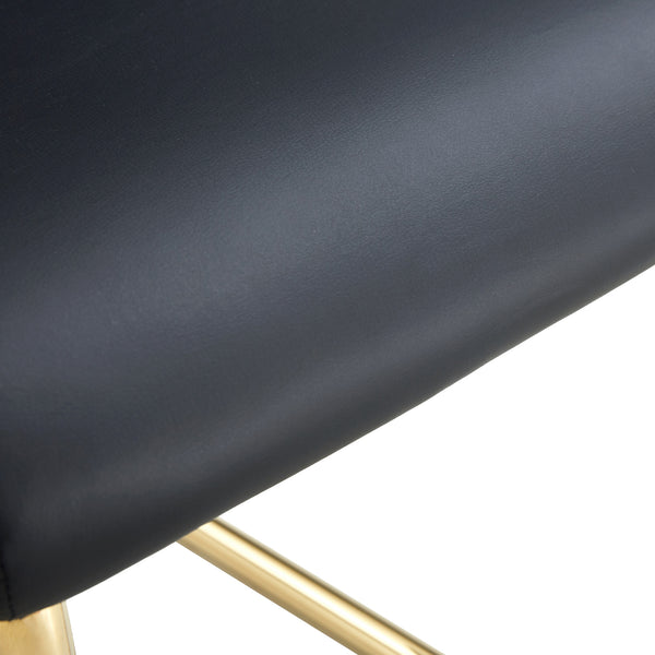 English Elm Table and Chair Set Oval Tempered Glass Top Six Seat Glam Dining with Arched Legs Black+Gold,Transparent W1151S04720