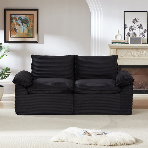 English Elm Modern Corduroy Modular Cloud Sofa Plush Sectional for Living Room Apartment Lounge W3396P388627