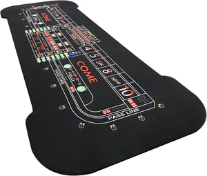 English Elm 12 Foot Casino Craps Table with Vinyl Rail Padded Rim and Regulation Dice Panels W2748S00065
