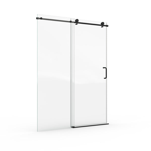 English Elm 25d06 Shower Door Hardware Kit with Handle Rollers Brackets and Anti-jump Knobs Matte Black W1573P416177