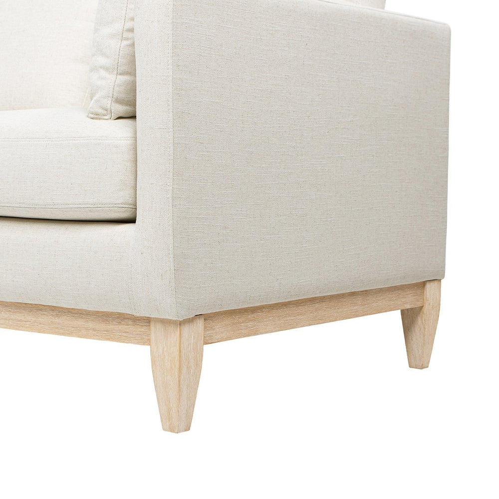 English Elm Jennifer Taylor Home - Knox 84" Modern Farmhouse Sofa in Flax White Linen — Feather-Down Foam, Removable Covers, Durable Fabric B2719P353145