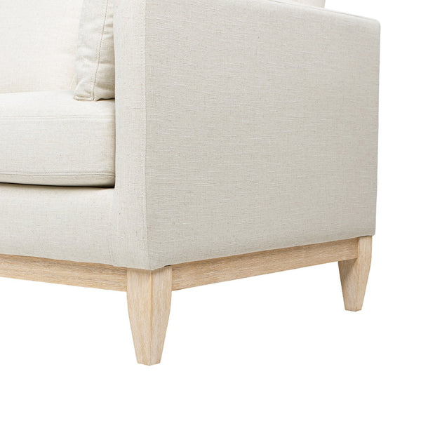 English Elm Jennifer Taylor Home - Knox 84" Modern Farmhouse Sofa in Flax White Linen — Feather-Down Foam, Removable Covers, Durable Fabric B2719P353145