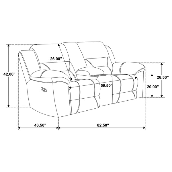 English Elm Sebring Channel Tufted Chenille Reclining Loveseat with Console for Media Rooms B062P441330