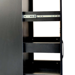 English Elm Black Slim Rolling Kitchen Cart Six Tier Pantry Organizer for Narrow Spaces W331P372820