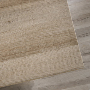 English Elm Executive Desk with Large Desktop, Light Oak & White Accents, File Drawers, Durable Metal Base B356P367821