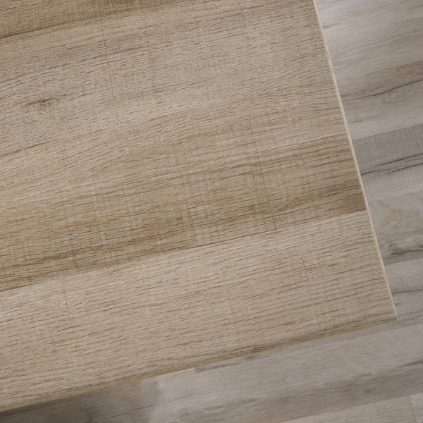 English Elm Executive Desk with Large Desktop, Light Oak & White Accents, File Drawers, Durable Metal Base B356P367821