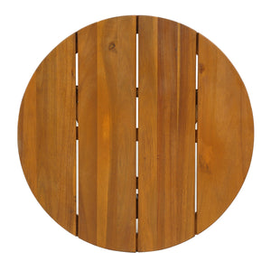 English Elm Christopher Knight Home® - Acacia Teak Round Outdoor Side Table with Slat Panel Top, Weather-Resistant Acacia Wood Design N776P286009T