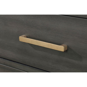 English Elm Herndon Grey 2-Drawer Nightstand with USB Port, Brass Accents & Wood Grain Finish for Modern Bedrooms B062P299925