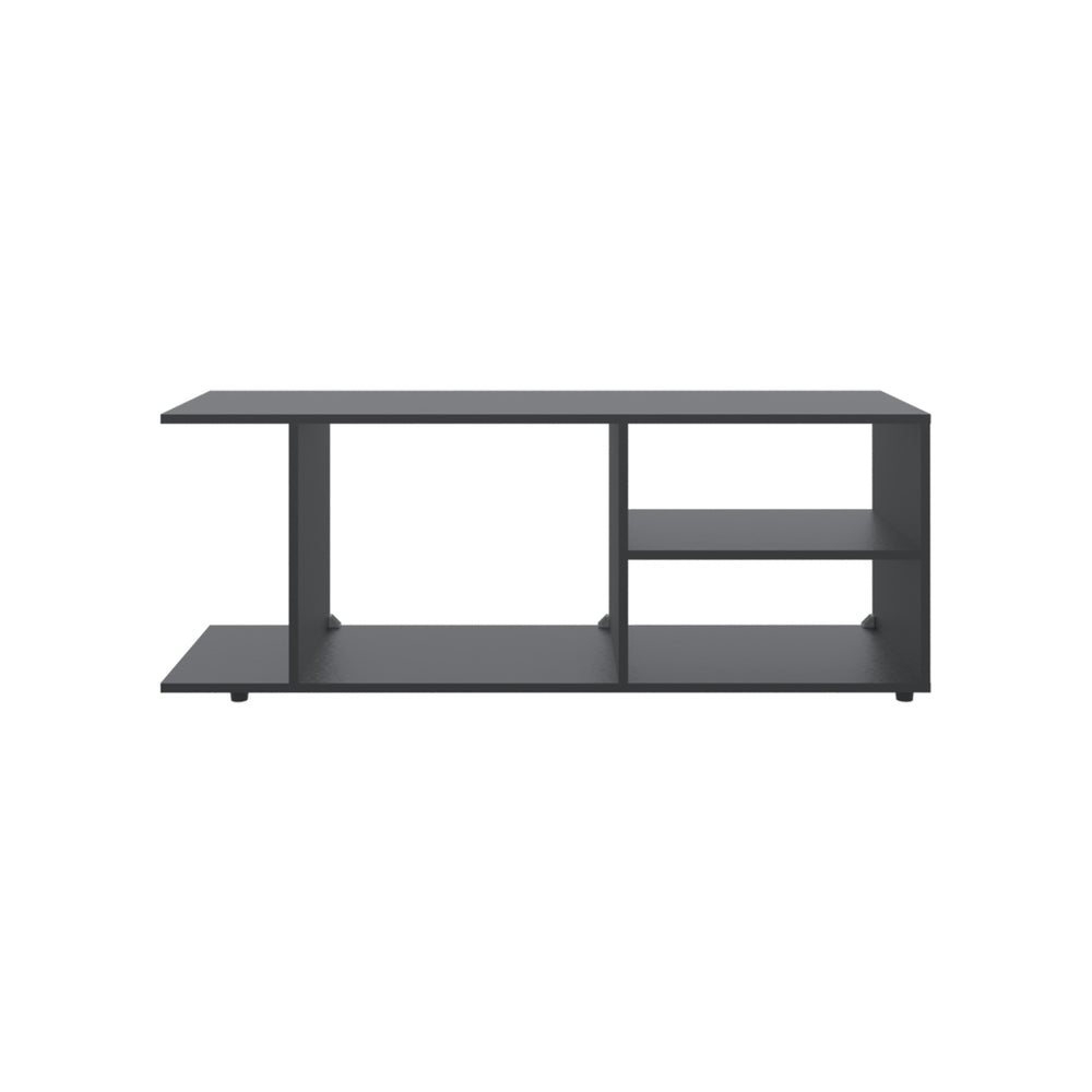 English Elm Goodwood Minimalistic TV Stand for 60-Inch TVs with 5 Open Shelves, Spacious Modern Media Console Black 50 L x 15 W x 3 H B070P234337
