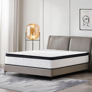 English Elm 12 Inch King Size Hybrid Mattress - Pressure Relief, Spinal Alignment & Motion Isolation For Comfort B347P405305