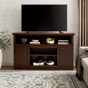 English Elm Retro 60 Inch Media Console with Enclosed Storage Mid Century Modern Living Room W2275P460426