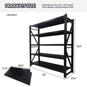 English Elm Five-tier Adjustable Metal Shelving Unit for Garage Warehouse and Basement Storage W3752S00027