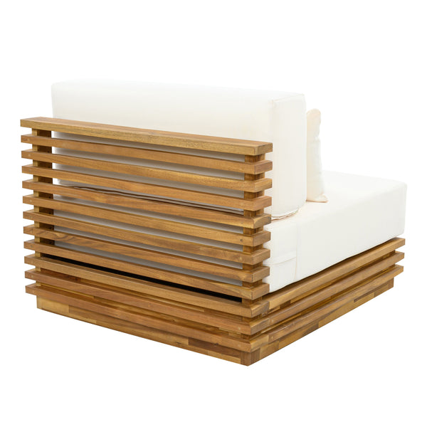English Elm Oversized Acacia Wood Patio Club Chair and Table Set for Garden or Poolside N768P392778N