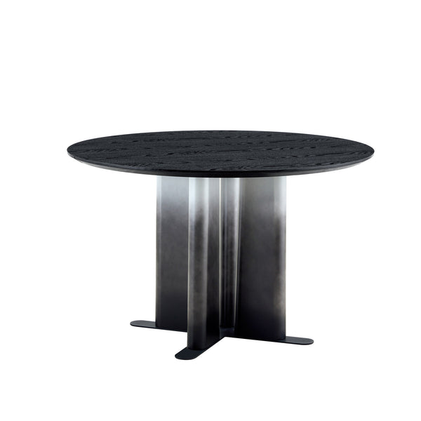 English Elm Modern Round Pedestal Dining Set Tufted Pvc Chairs Sculptural Base for Small Spaces W3875S00076