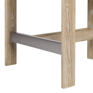 English Elm Jennifer Taylor Home - Millwick Rustic 26.5" Low Back Counter Stool with Genuine New Zealand Sheepskin Fur, Blonde Finish B2719P281851