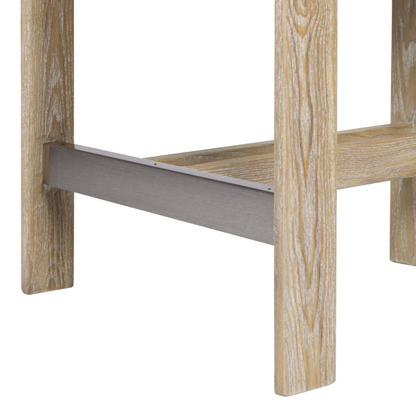 English Elm Jennifer Taylor Home - Millwick Rustic 26.5" Low Back Counter Stool with Genuine New Zealand Sheepskin Fur, Blonde Finish B2719P281851