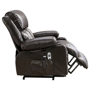 English Elm Power Lift Recliner Chair with Massage Heat Usb and Fleece Leather for Seniors W1521P302650