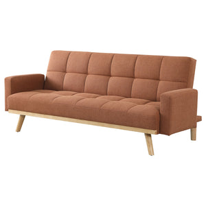 English Elm Declan Terracotta Upholstered Convertible Sofa Bed with Tufted Seats, Track Arms & Angled Wood Frame - Cozy Modular Design for Casual Living Rooms B062P358308