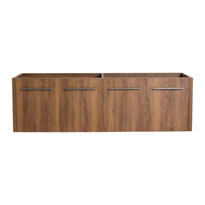 English Elm 60 Inch Wall-mounted Bathroom Vanity Cabinet with Soft-Close Doors, Eco Plywood, Scratch & Water-Resistant Finish Brown Ebony W999P208034