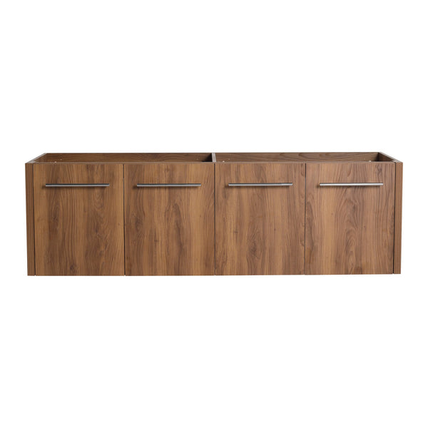 English Elm 60 Inch Wall-mounted Bathroom Vanity Cabinet with Soft-Close Doors, Eco Plywood, Scratch & Water-Resistant Finish Brown Ebony W999P208034