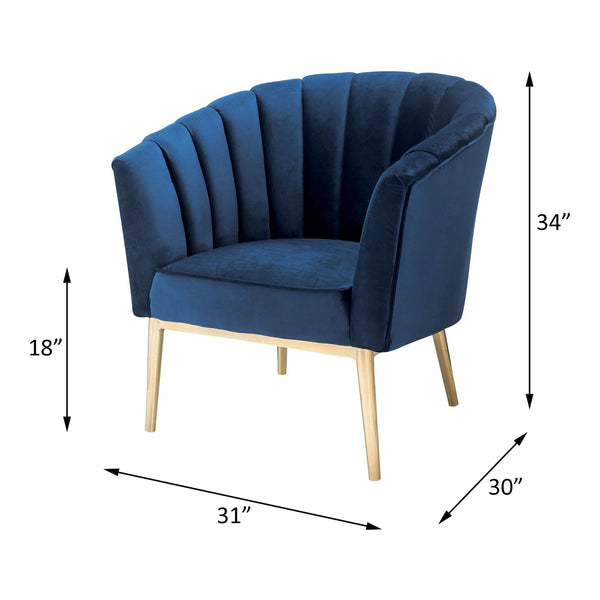 English Elm Colla Velvet High-Back Accent Chair in Midnight Blue with Tufted Bucket Seat and Gold Metal Legs B2726P277895