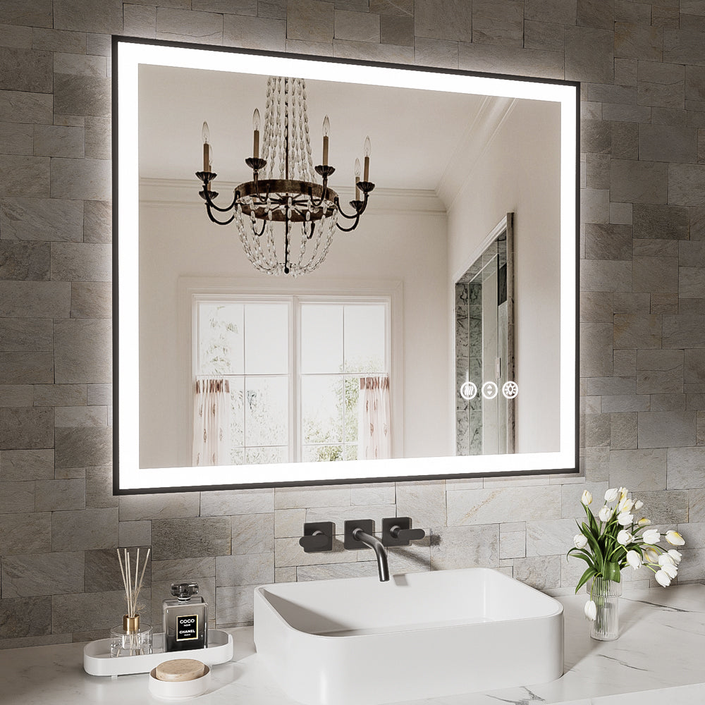 English Elm 30X36 Inch Frameless Led Bathroom Mirror - Smart, Dimmable, Anti-Fog With Long-Lasting Illumination T3757P346985
